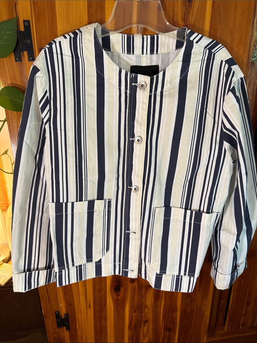Sanctuary Striped Cotton Women’s Jacket in Navy & White